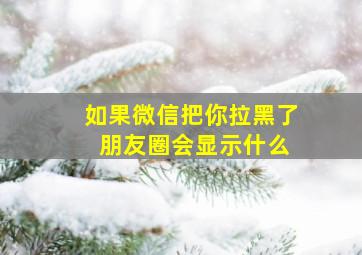 如果微信把你拉黑了 朋友圈会显示什么